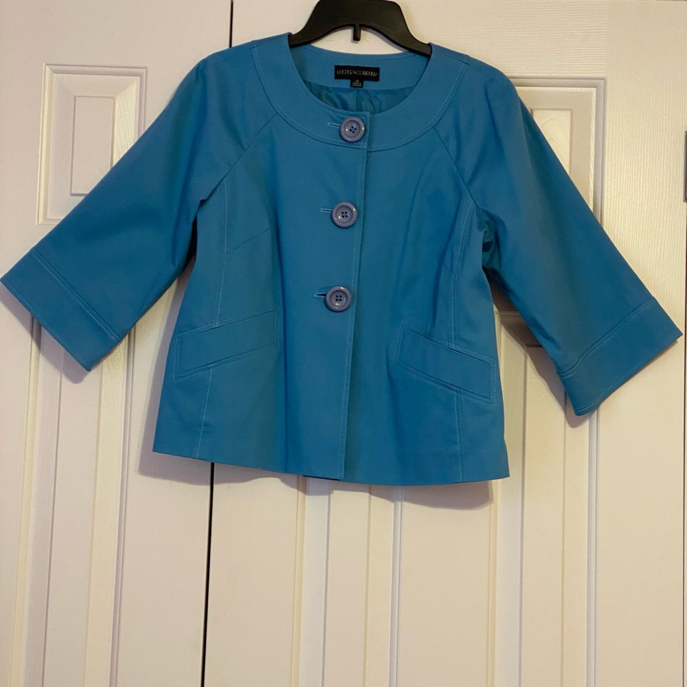 Kasper & Company Collarless 3-button Crop Blazer